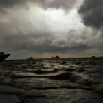 dark clouds gathering over Bay of Bengal due to cyclonic circulation