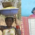 A tribal village in Odisha with a brick kiln in the background